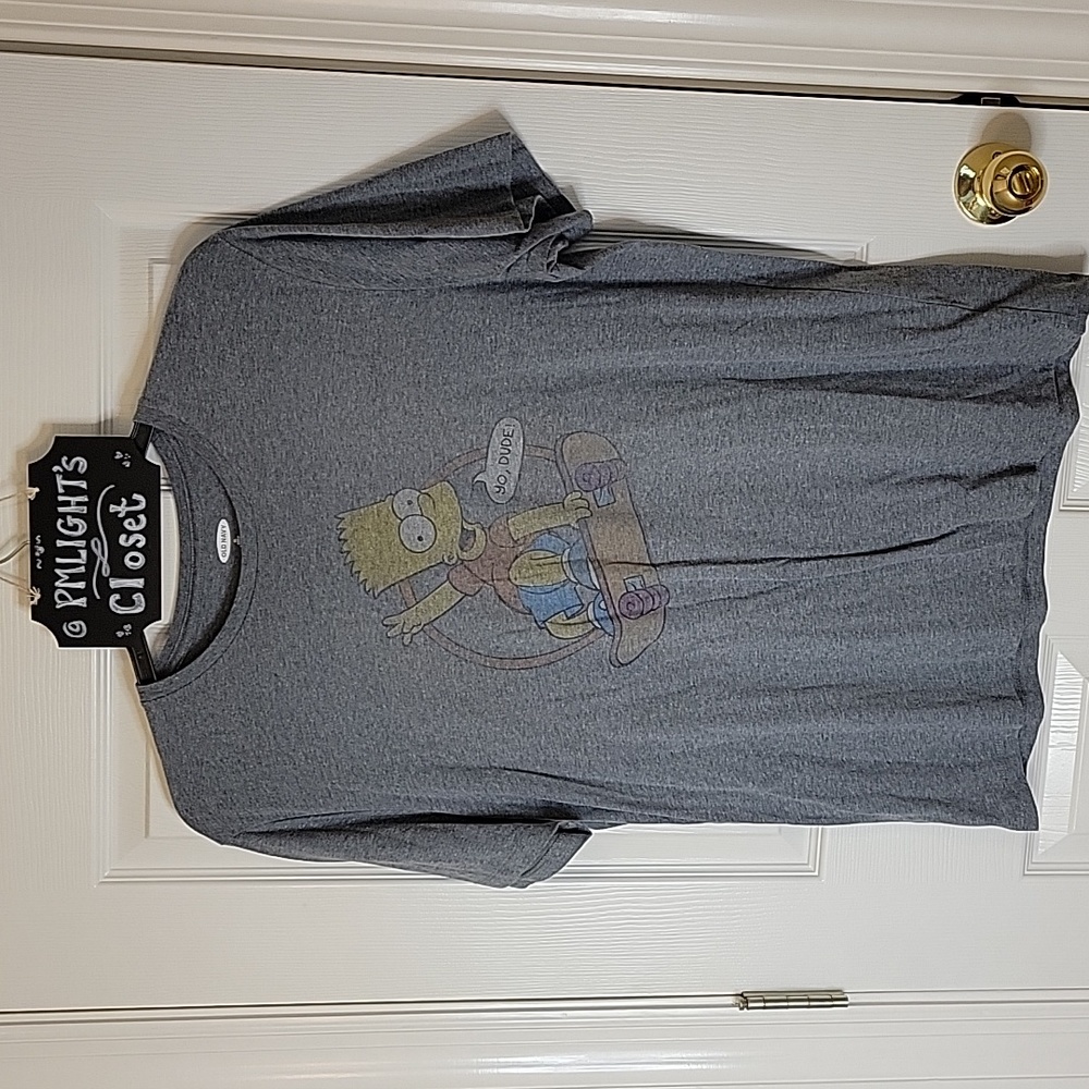 Old Navy Bart Simpson XL Graphic T-Shirt Gray Short sleeve
